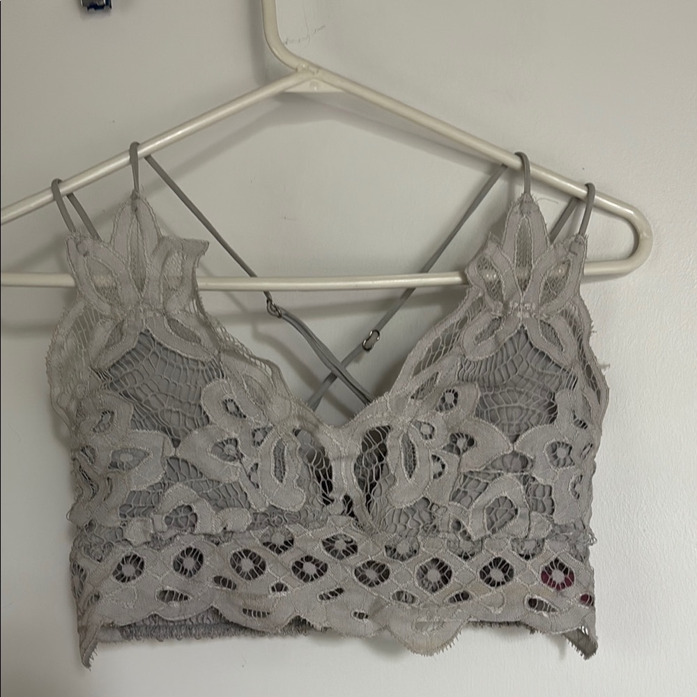Free People Light Gray Lace Bralette